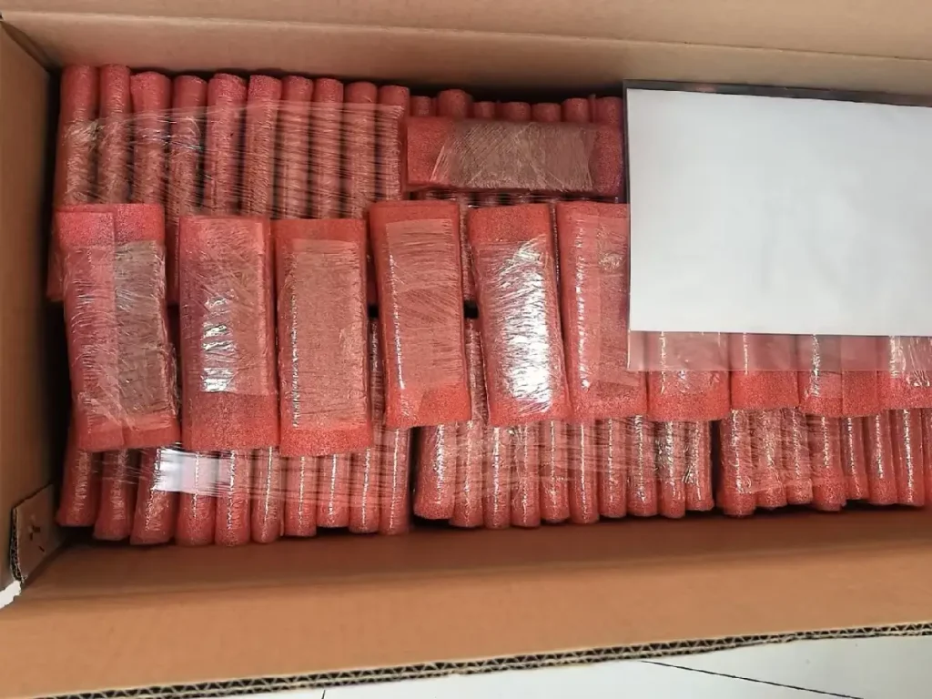 Carton packaging of titanium anodes ready for shipment