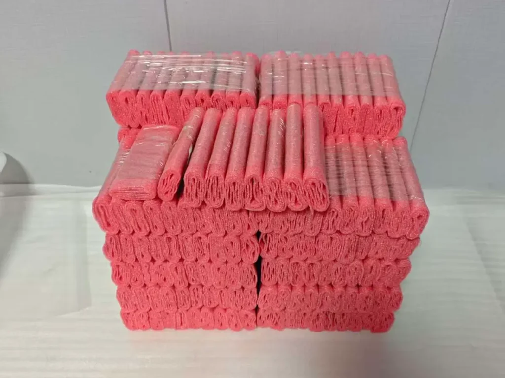 Titanium anodes protected with foam packaging before shipment